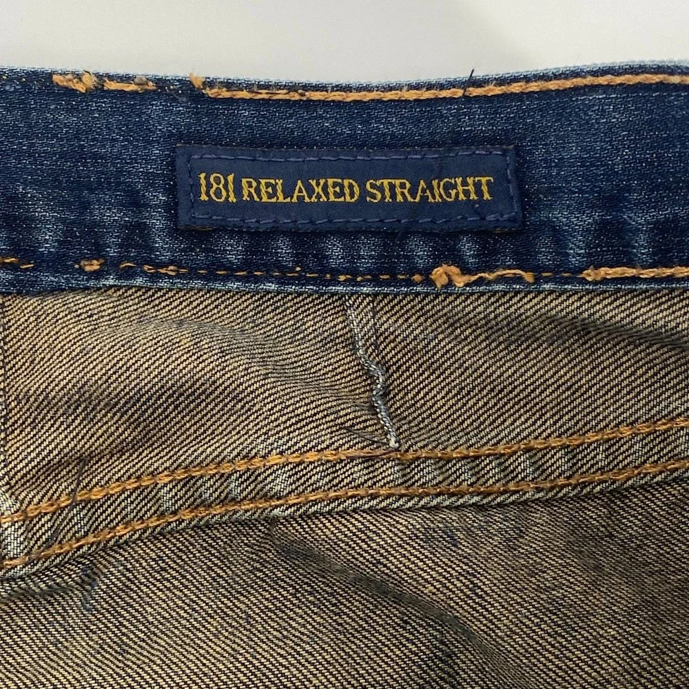 Lucky Brand 181 Relaxed Straight Mens Dark Wash Blue Jeans Denim Cotton 34x28